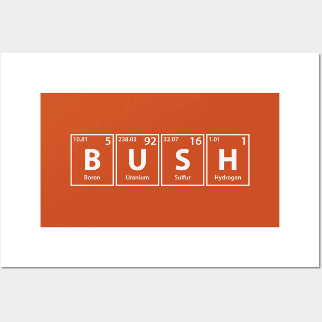Bush (B-U-S-H) Periodic Elements Spelling Wall Art by cerebrands